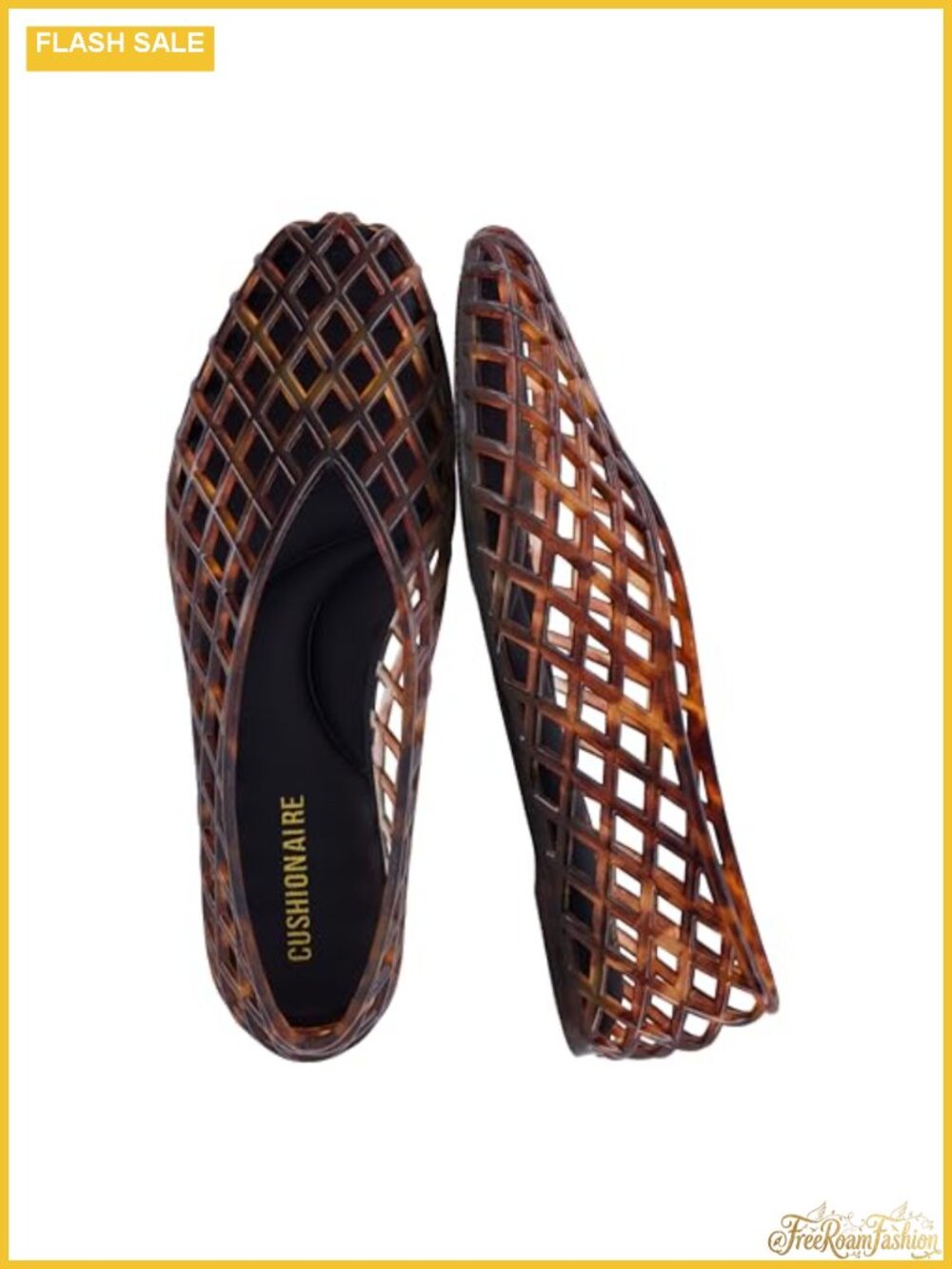 Cushionaire Siesta Jelly Ballet Flats Women's Slip On PVC Padded Casual Shoes